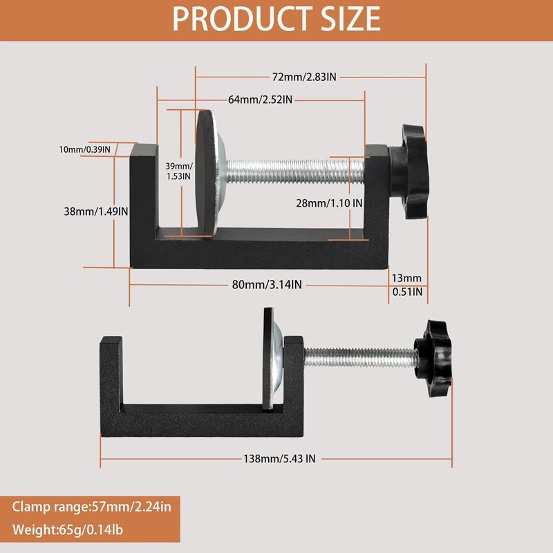 kurras C Clamp for woodworking Mini Clamps Small G Clamp Small Desk Clamp Universal Cabinet G Clamps Heavy-duty Woodworking 4pcs - Image 3